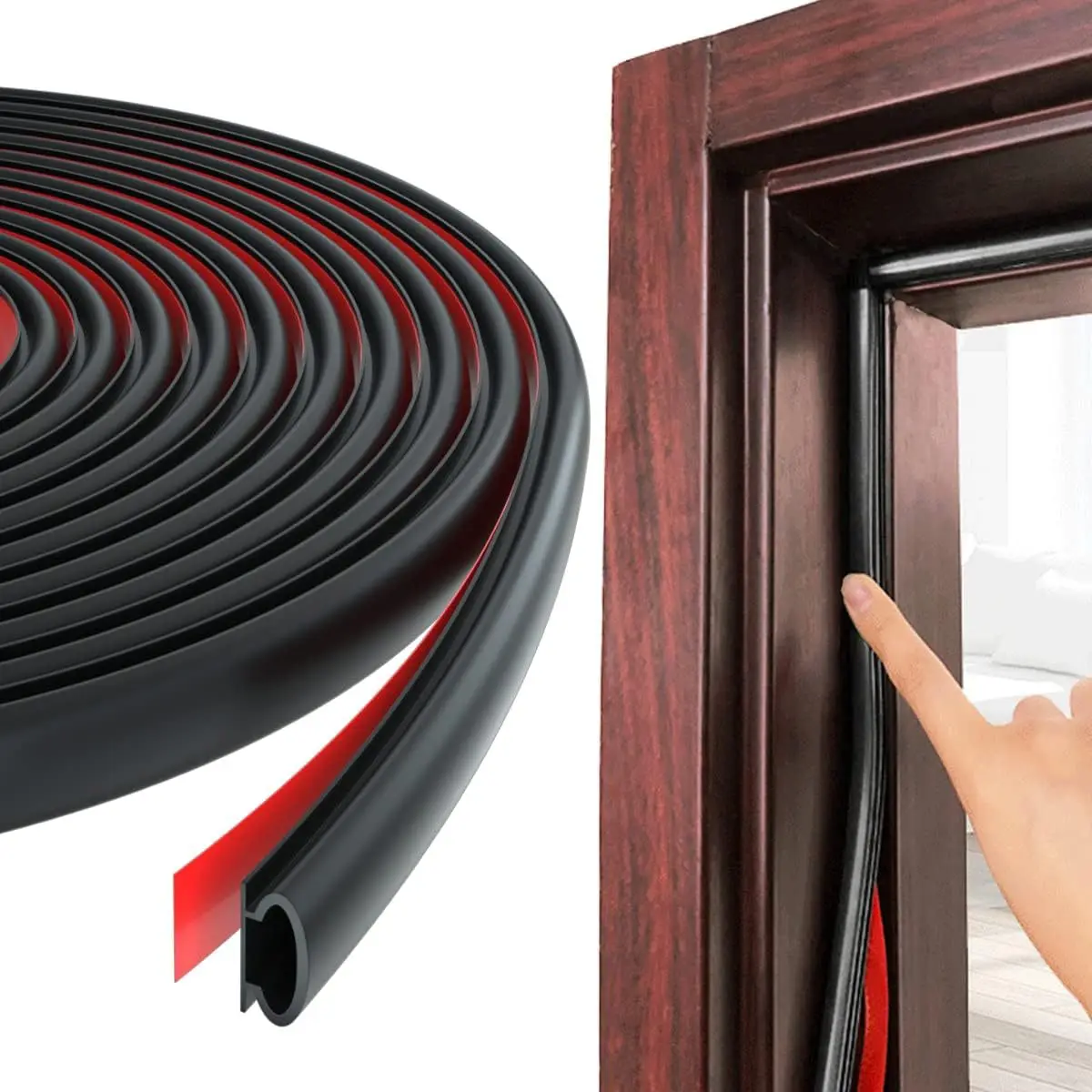 

10M Sound Proof Door Window Sealing Strip Weatherproof Anti-Collision Strip Self-Adhesive Anti Dust Door Seal Rubber Strip