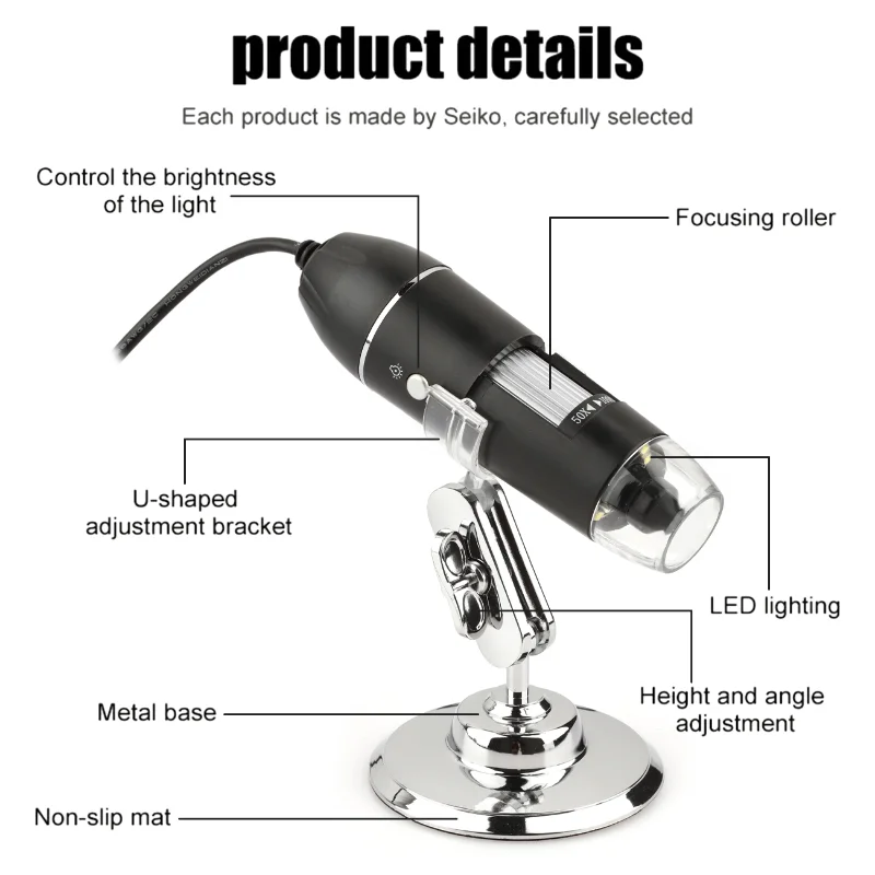 1600X Digital Microscope Camera 3in1 Type-C USB Portable Electronic Microscope For Soldering LED Magnifier For Cell Phone Repair