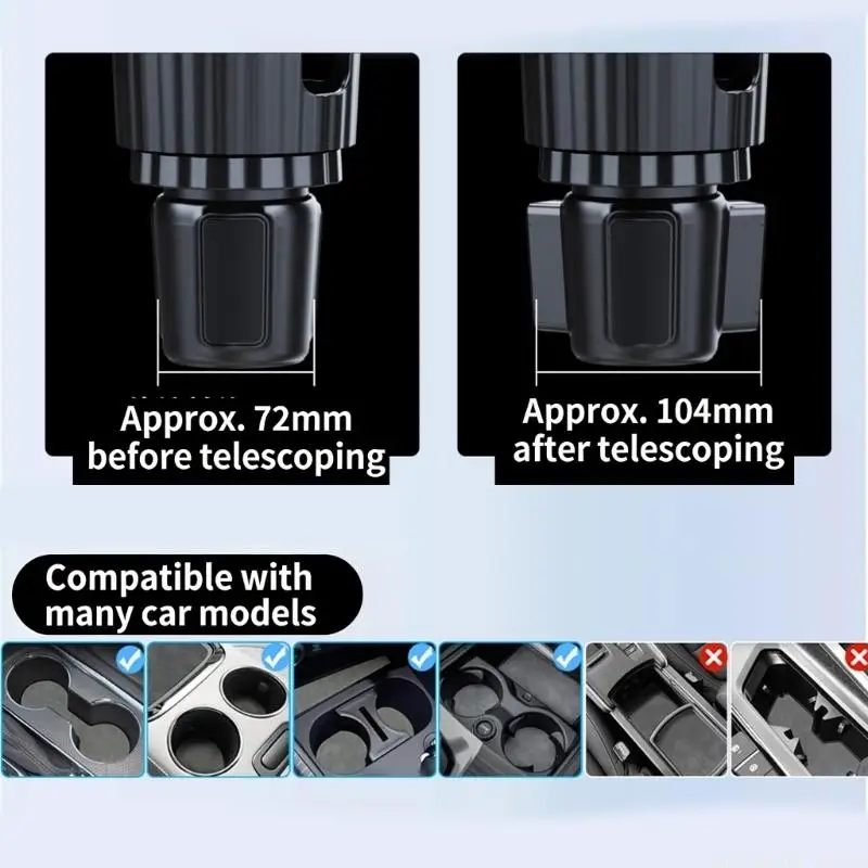 360 Rotation Expandable Base Cup Holder Mount for Tablets and Phones in Vehicles