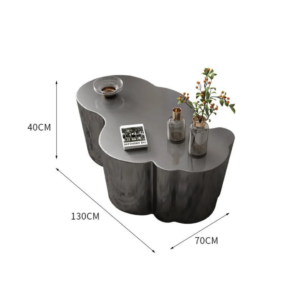 Mesa de centro de acero inoxidable 304, muebles ins wind, sala de estar espejo para, mesa de té, moderna, simple, irregular, biónica, pila de té de