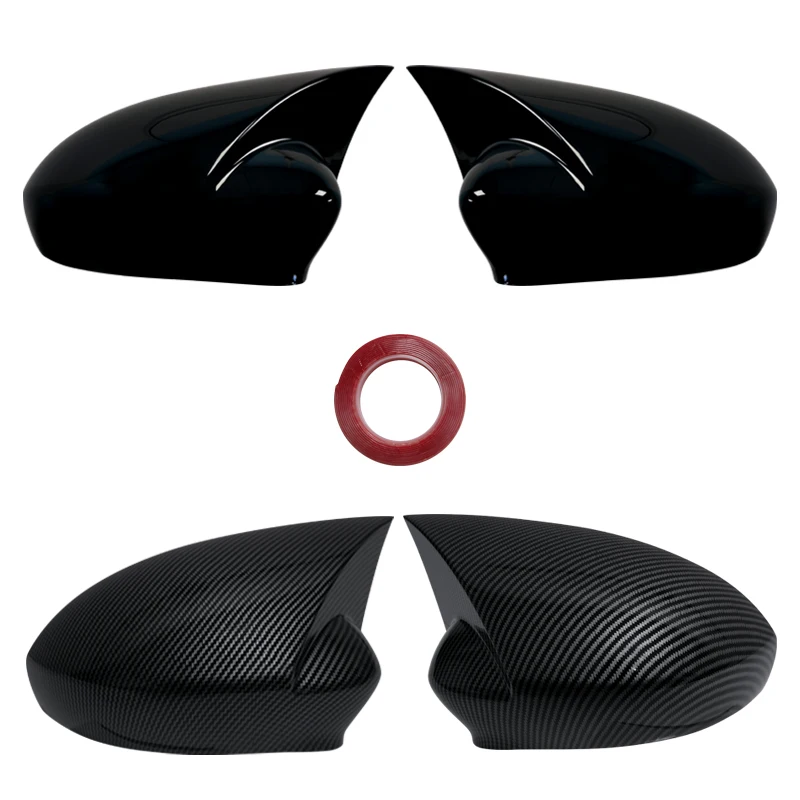 For Fiat Punto 500 2007-2021 Car Rearview Side Mirror Cover Wing Cap Sticker Exterior Door Rear View Case Trim Carbon Fiber Look
