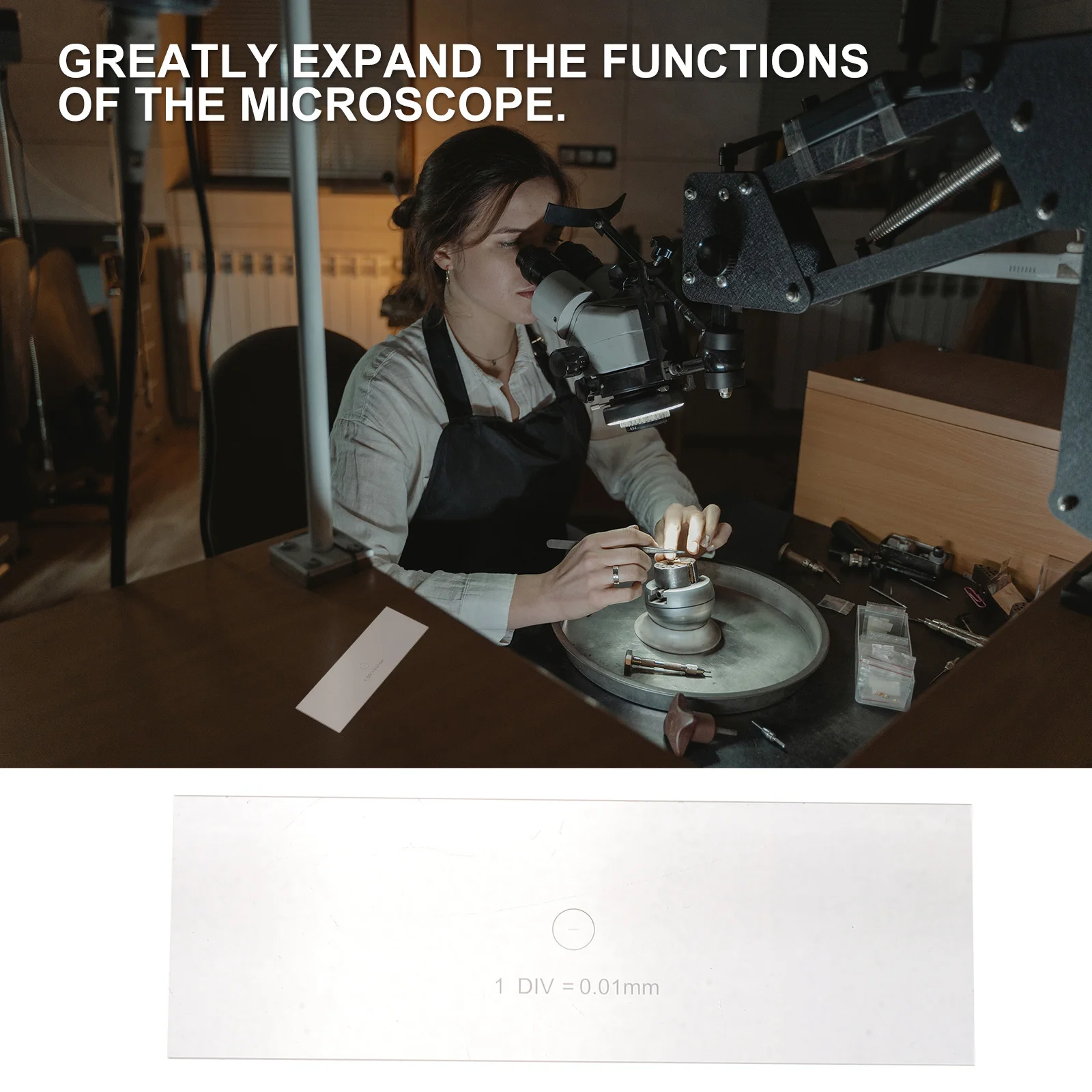 

Professional Microscope Calibration Slide Ruler Precise Stage Micrometer with Clear Graduations for Teaching