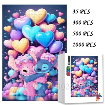 Disney Stitch Cartoon-Puzzles für Kinder, Intelligenzspielzeug, handgefertigte Hobbys, Zuhause, Schlafzimmer, Wandkunst