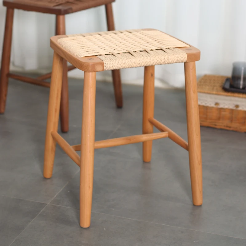 

Barstool Nordic Dining Stools Retro Hotel Living Room Balcony Dining Stools High Wood Home Furniture Repas Repose-pieds MHCD