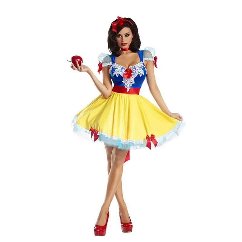 Sexy adult anime snow white princess party dress fantasy fairy tale women dress Queen Halloween costumes fancy dress