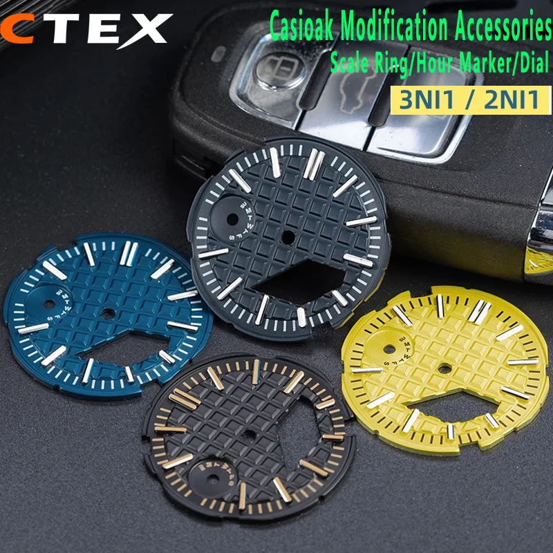 GA2100 CasiOak Mod Kit wskaźnik powierzchniowy dla Casio GA2110 CasiOak modyfikacje wymiana tarczy powierzchnia ręce wewnętrzny pierścień ramki