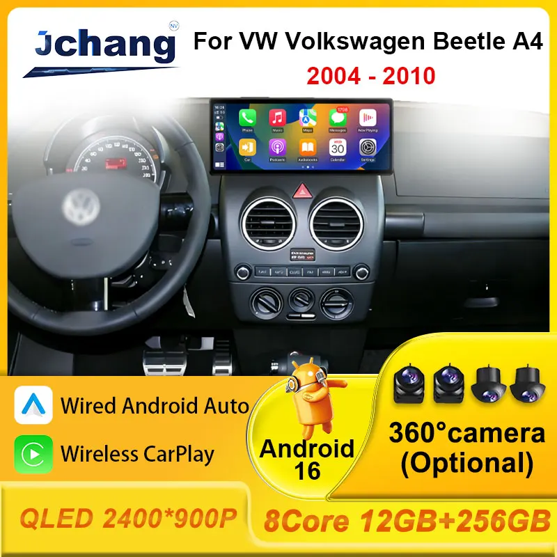 For VW Volkswagen Beetle A4 2004 - 2010 Car Smart System Android 14 Multimedia…