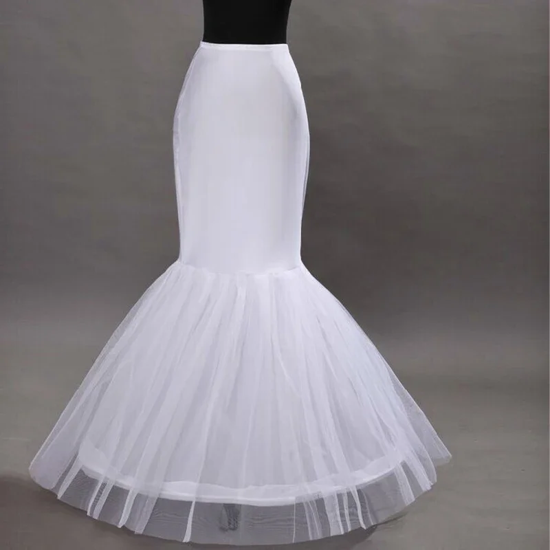 Customized Wholesale Mermaid Petticoat 1 Hoop Bone Elastic Wedding Dress Crinoline 2020Bridal Petticoat Cheap