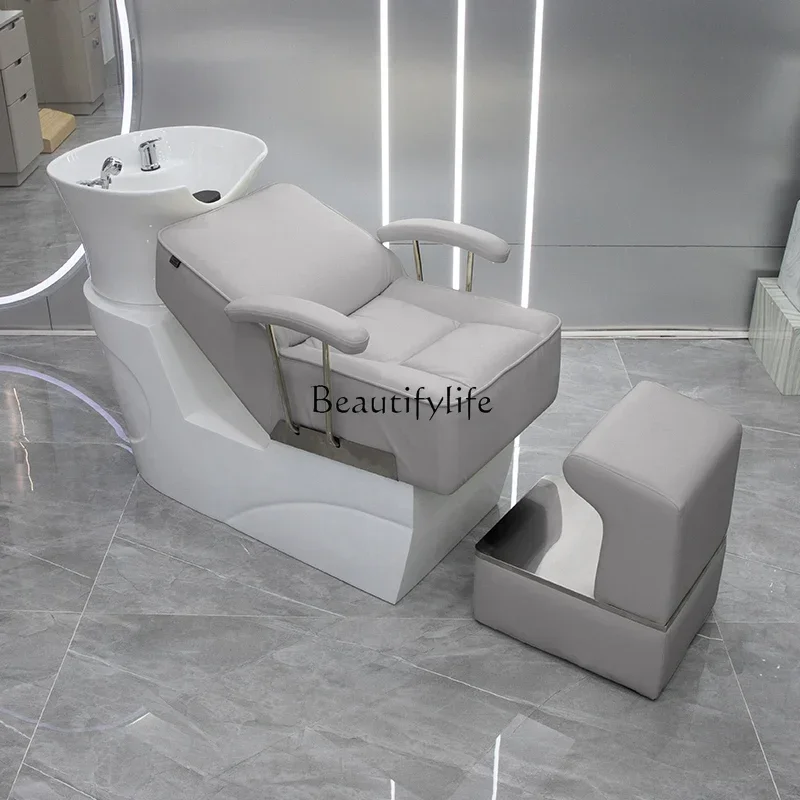 Hair Shop Head Treatment Shampoo Chair Water Heater Integrated for Hair Salon Flushing Bed Lying Half