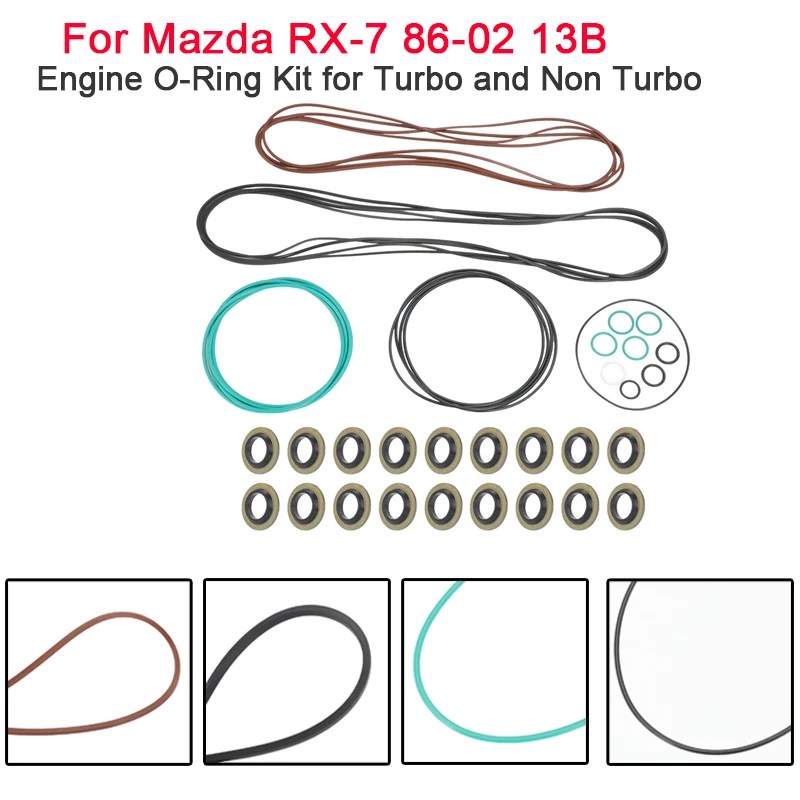 Conjunto completo de vedação de anel de vedação de motor 13B para Turbo e Não Turbo para Mazda RX-7 1986 - 2002 Vedação de motor