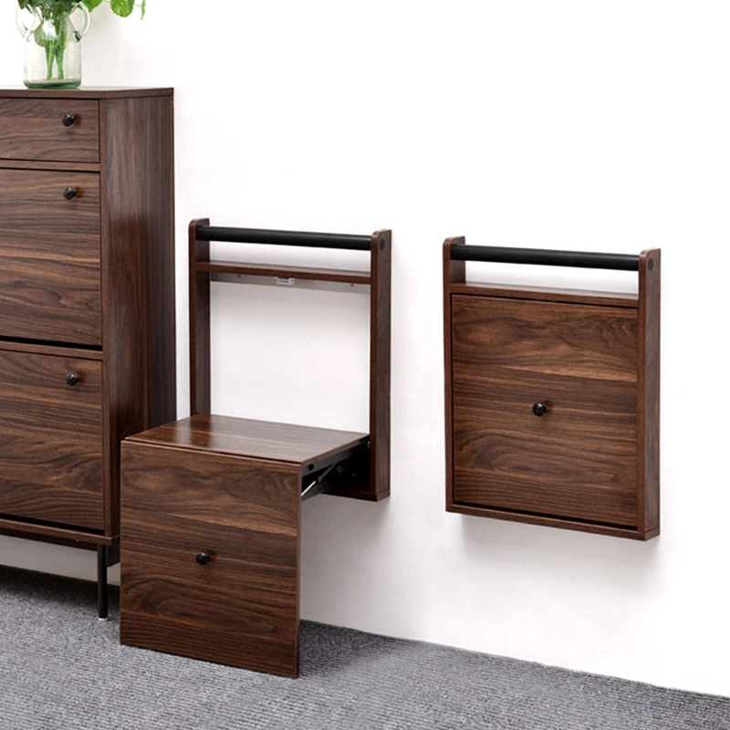 Creative Shoe Changing Stool,Wooden Hidden Folding Chair,Bathroom Stool,Shower Chair,Wall Mounted Folding Stool,Home Furniture