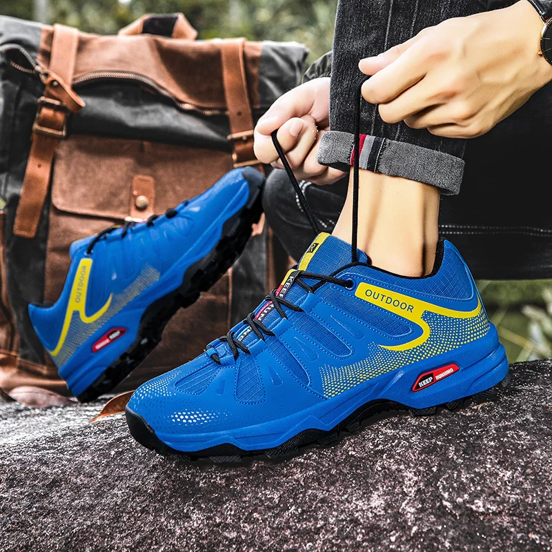 

Уличная походная обувь, мужская противоскользящая спортивная обувь с низким берцем, мужская удобная мягкая дышащая повседневная прогулочная обувь на шнуровке