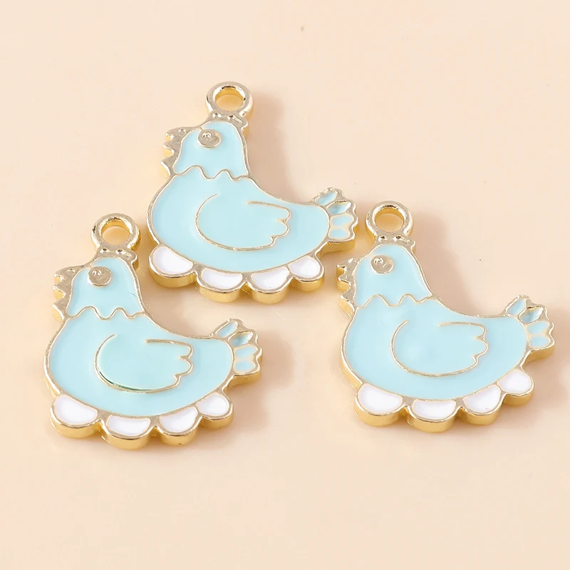 20 stuks 17x21mm Cartoon Animal Charms Emaille Hen Kip Charms Hangers voor Sieraden Maken Kettingen Oorbellen DIY Ambachten Levert