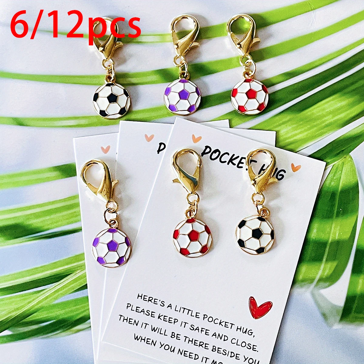6/12pcs Soccer Ball Keychains - Perfect Sports Gift for Friends, Ideal for Christmas, Birthdays & More.