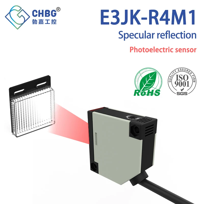 CHBG CHBG E3JK Photoelectric Switch Specular reflection sensor 10-30VDC 90-240VAC Sensing Distance 4M Square Optical Sensor Seri