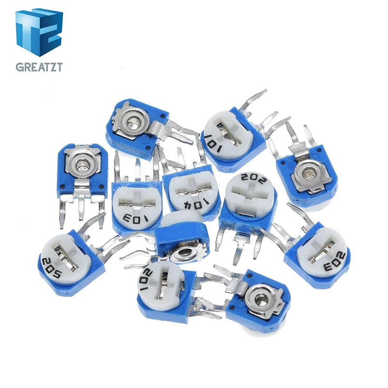 GREATZT 1BAG=65pcs RM063 vertical blue white adjustable resistor kit 100 ohm -1M ohm 13 kinds * 5 PCS=65PCS