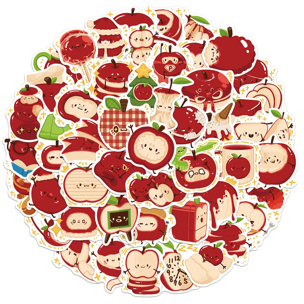 50PCS Cartoon Apple Paradise Fun Stickers Set DIY Phone Case Laptop Water Cup Handbag Stickers