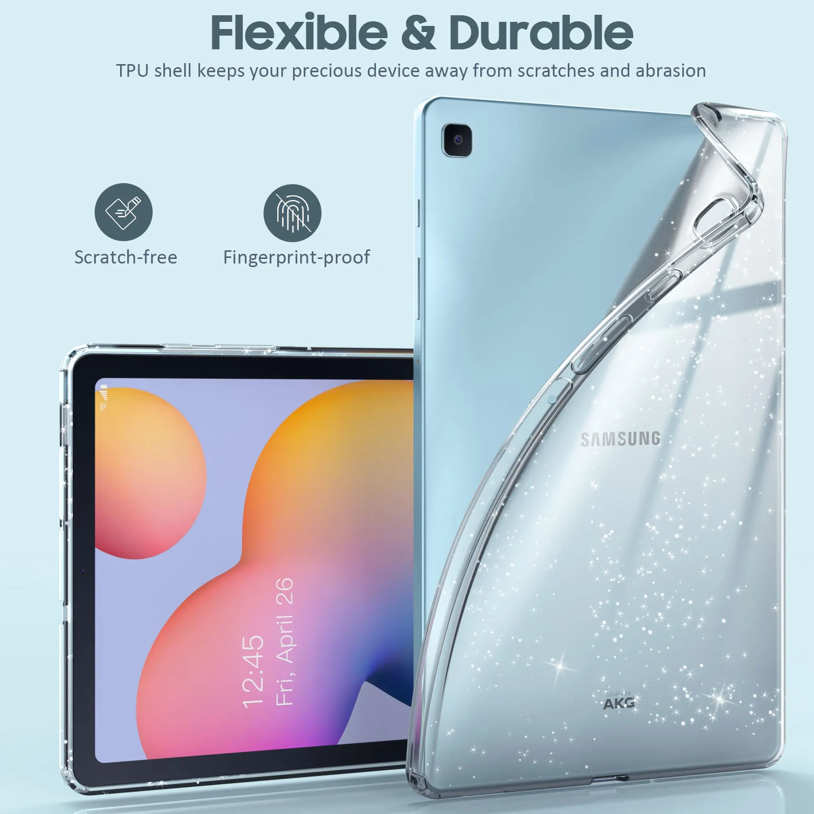 Przezroczyste etui do Samsung Galaxy Tab S6 Lite 2024/2022/2020, smukłe i lekkie przezroczyste etui ochronne TPU do całkowicie nowego G