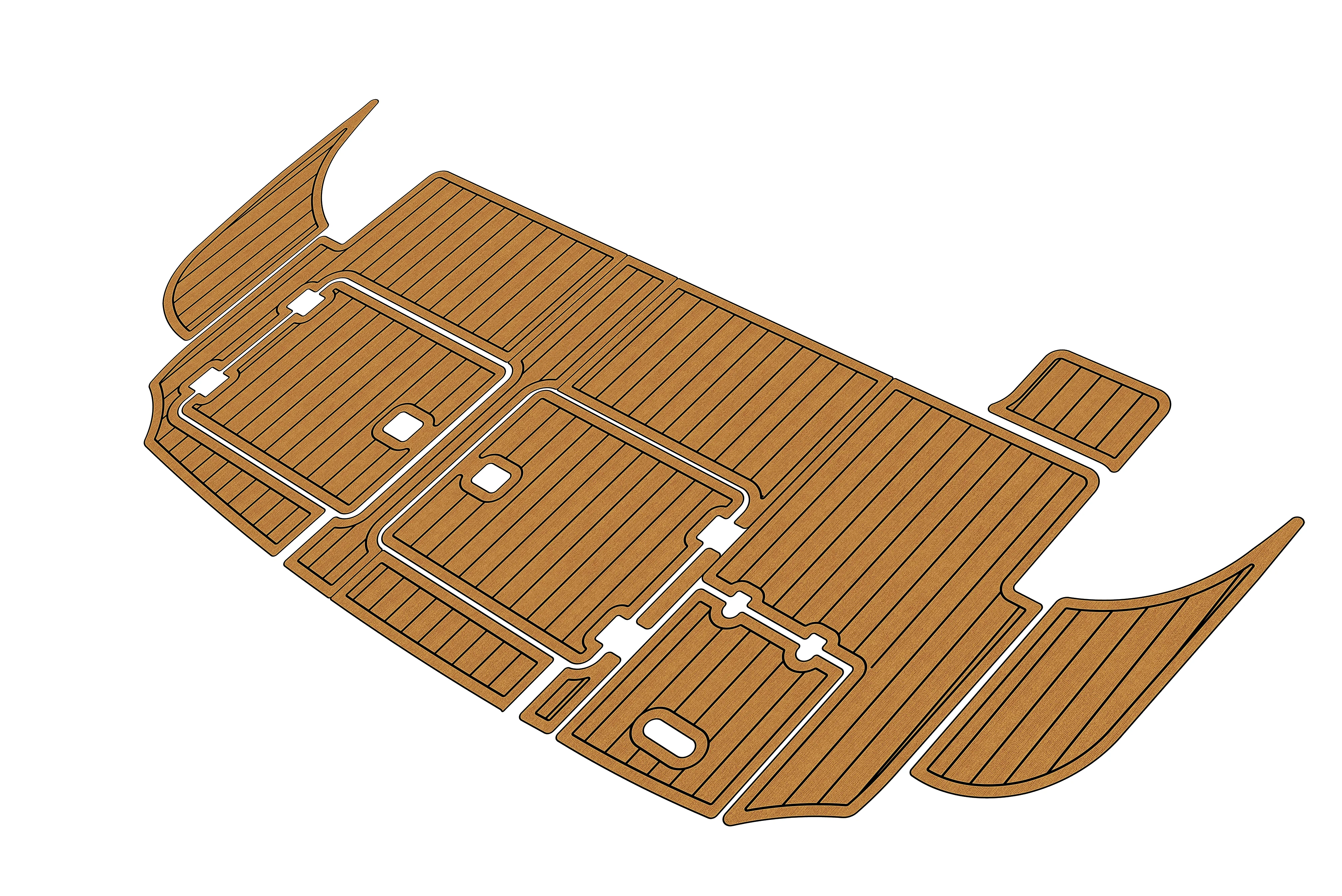 Self-Adhesive faux Teak EVA Marine Mat-2009  Cruisers Yachts 460 Express 6mm (1/4