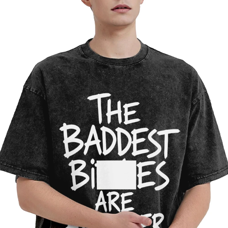 The Baddest Washed Tshirt Vintage Hip Hop High Street Unisex Short Sleeve Streetwear Top UPS/FEDEX Air, 3-5Day Delivery