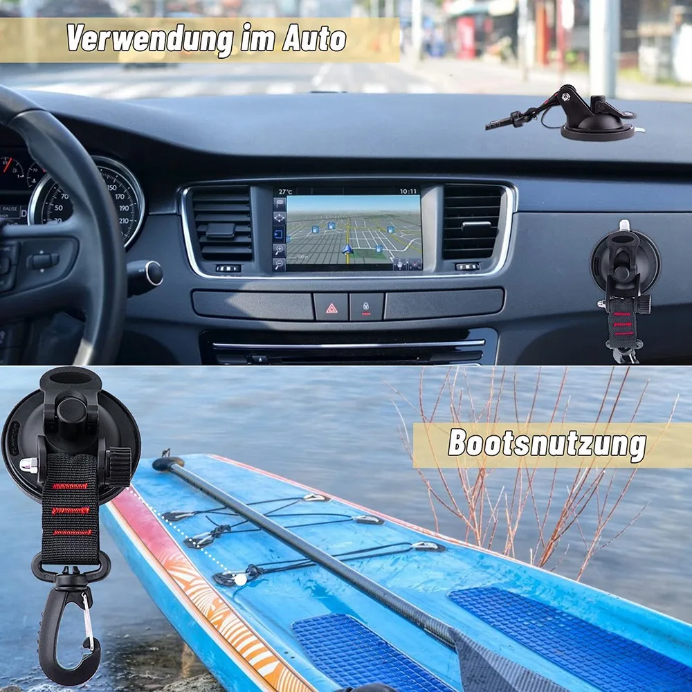 

A54K-5PCS Heavy-Duty Suction Cup Hook Car Suction Cup Buckle Car Camping Cable Tie Car Tent Suction Cup For RV Camper Car