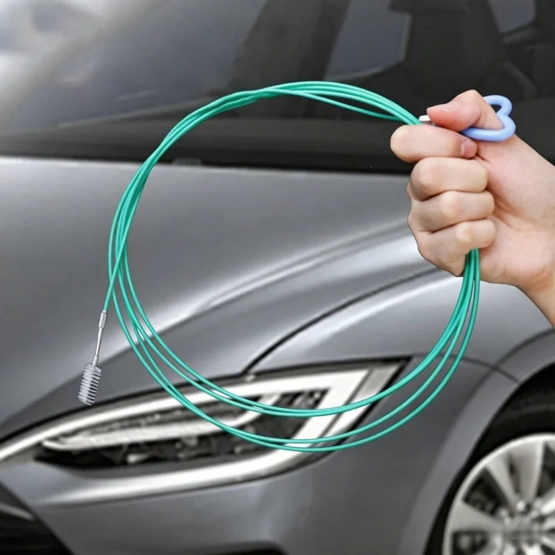196.85Inch Long Drain Pipe Cleaner Brush, Flexible Unclog Tool for Sink Sunroof AC Duct, Household Plumbing Cleaning Accessory