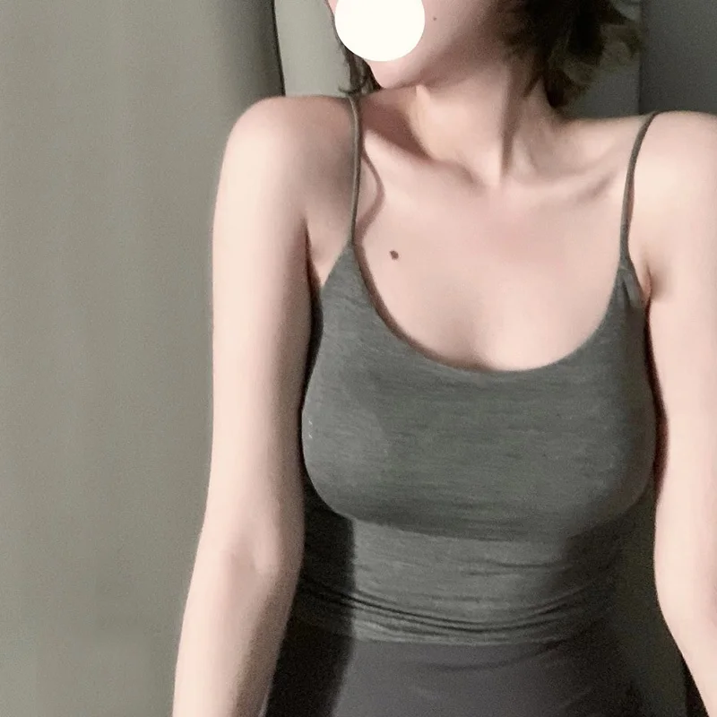 

Женский жилет для йоги, внутренняя одежда, повседневный облегающий термоизоляционный топ стандартной длины, однотонный топ с квадратным воротником