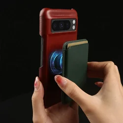 Wireless Wallet Genuine Leather Case For Google Pixel 8 Pro Magsafe Cases Pixel7pro 6A 6Pro Vintag Phone Cover Business Carcasa