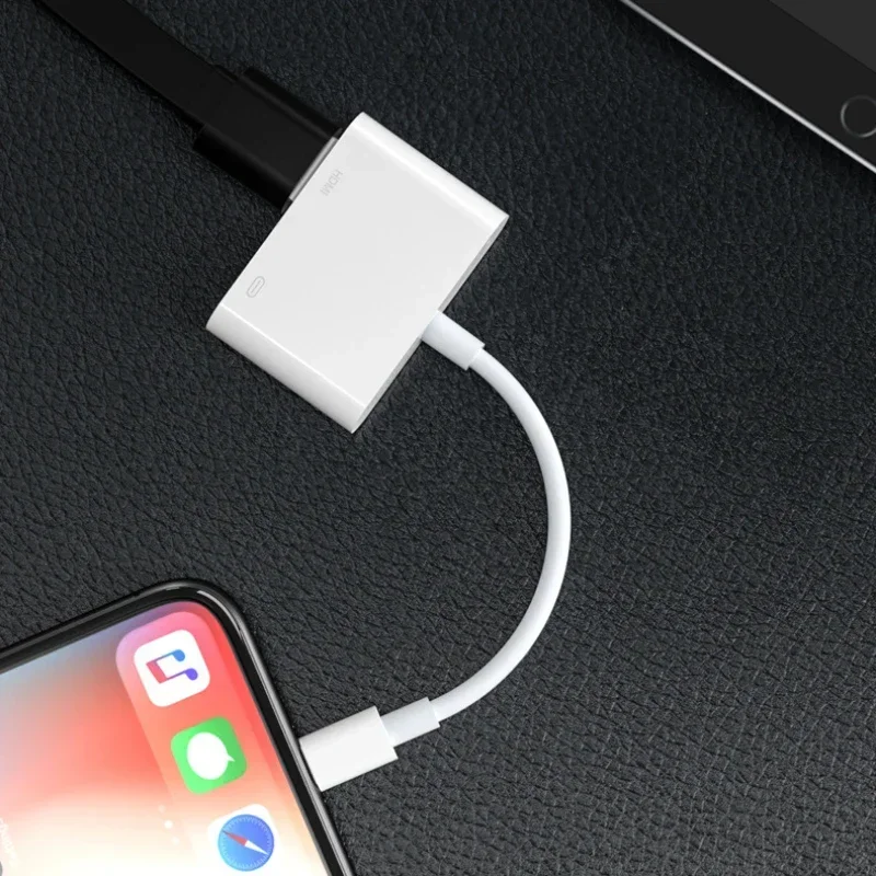 

1080P Phone To HDMI Adapter AV for IPhone To HDMI Adapter Need Charging Port for IPhone IPod Models TV Monitors Projectors