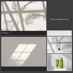 Leaf Window Shadow Sunshine 57X87cm Photography Backdrops PVC Backgrounds 2 Sided Waterproof for Studio Photo