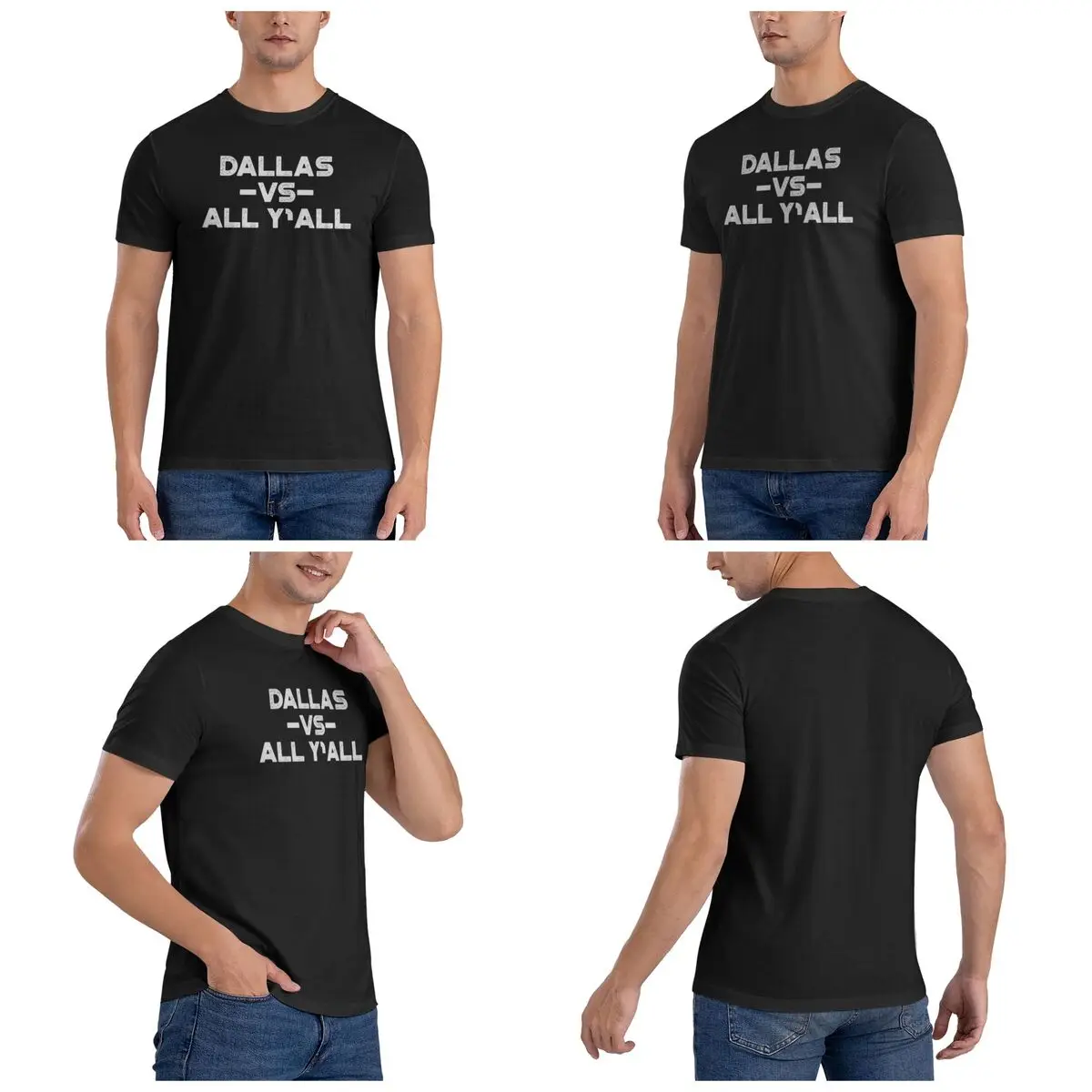 Dallas Vs All Y'all White Funny All Sport Trends Men T-Shirt Plus Size T Shirts Men's Round Neck Cotton Tees Short Summer Male