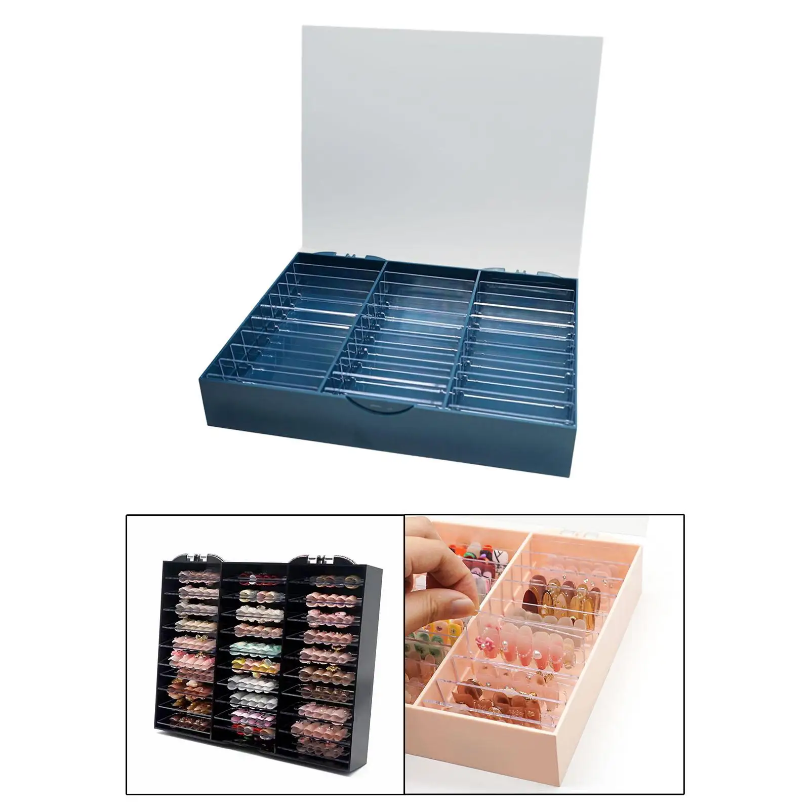 False Nail Tip Storage Box 30 Compartments Nail Decoration Container Acrylic Organizer for DIY Nail Accessories