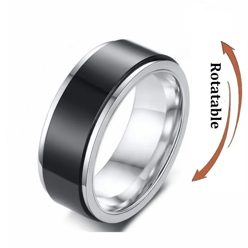 Anti Stress Angst Fidget Spinner Paar Ringe Für Liebhaber Rotierenden Edelstahl Hochzeit Band Knuckle Ringe Schmuck Anillo