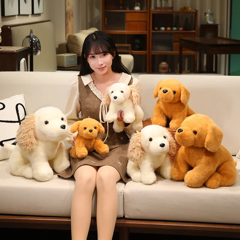 

Lying Golden Retriever Dog Plush Toy Super Realistic Simulation Dog Doll Soft and Cute Pet Pillow Children's Gift Birthday C