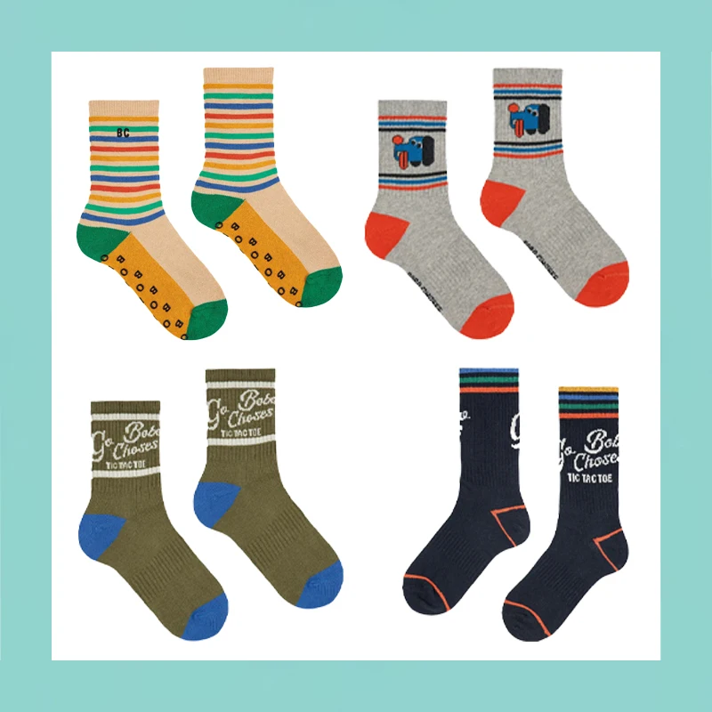 

2025 New Autumn Winter Children Casual Socks Boys and Girls Cartoon Embroidered Fashionable Short Socks