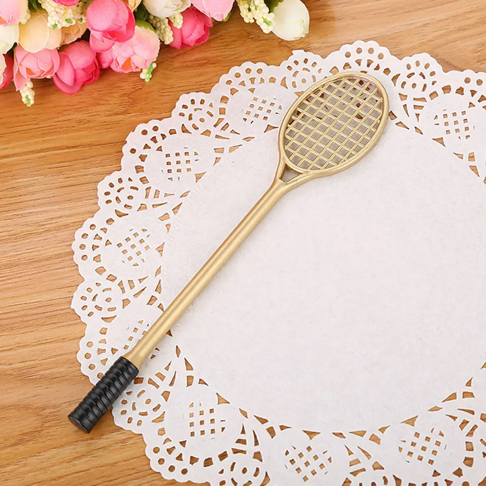 

2Pcs Japanese Style Tennis Racket Shaped Gel Pen Black Extra Fine Tip Pen for Signatures Notes Journaling Sketching Student