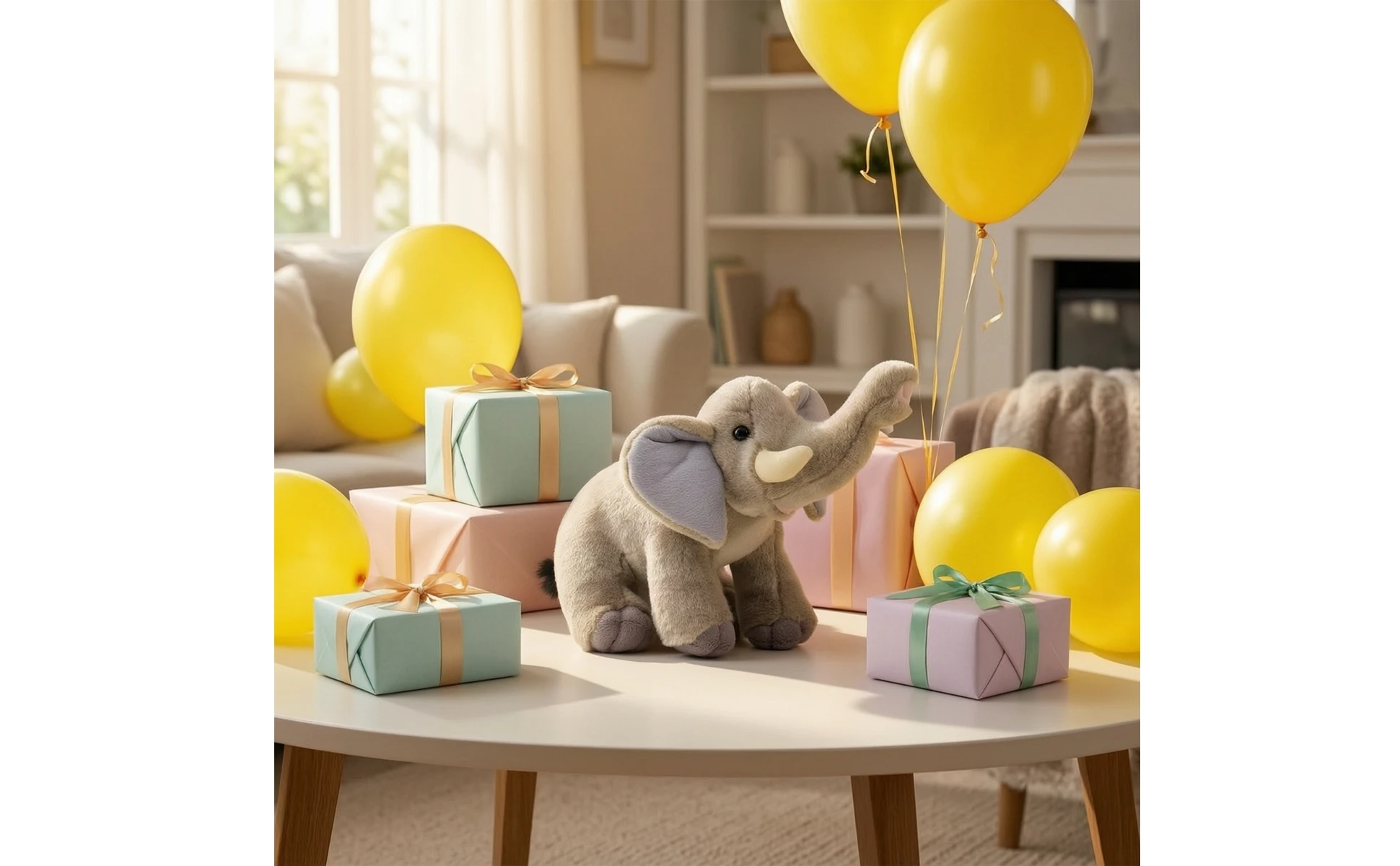 Elephant Stuffed Animal Soft Elephant Stuffed Toy Cuddly Fuzzy for Toddlers, Bedtime, Nursery Decor