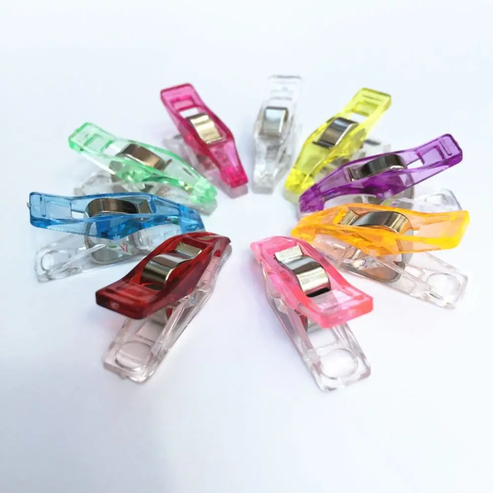 High Quality Mixed Color Fixed Clip Multifunctional Multipurpose Desktop Storage Clamps Plastic DIY Crochet Clips