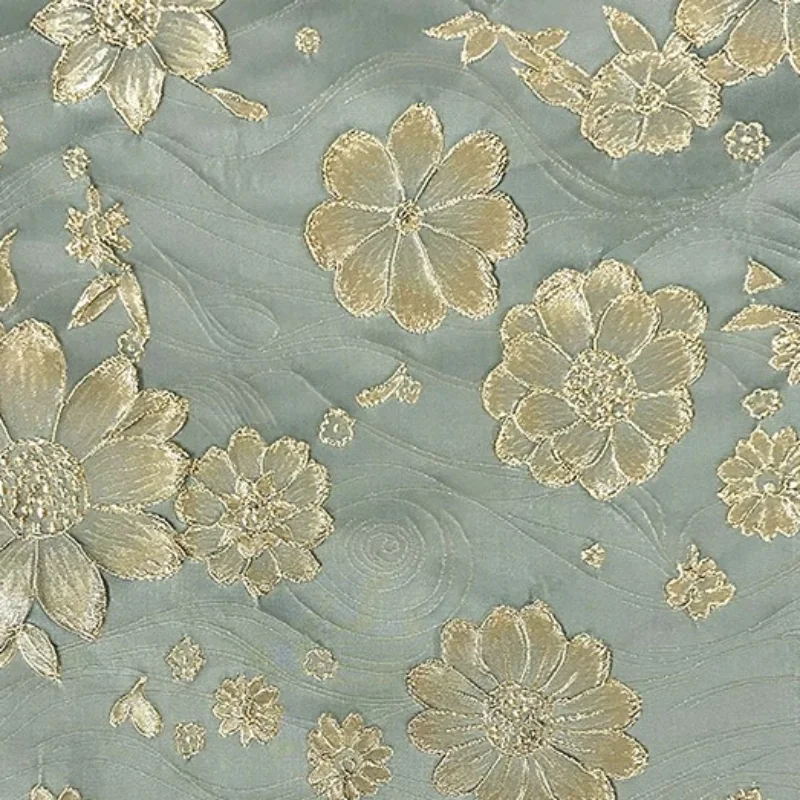 Sewing Thread In Textile - Goudgaren geweven vlinderroos jacquard stof Hanfu