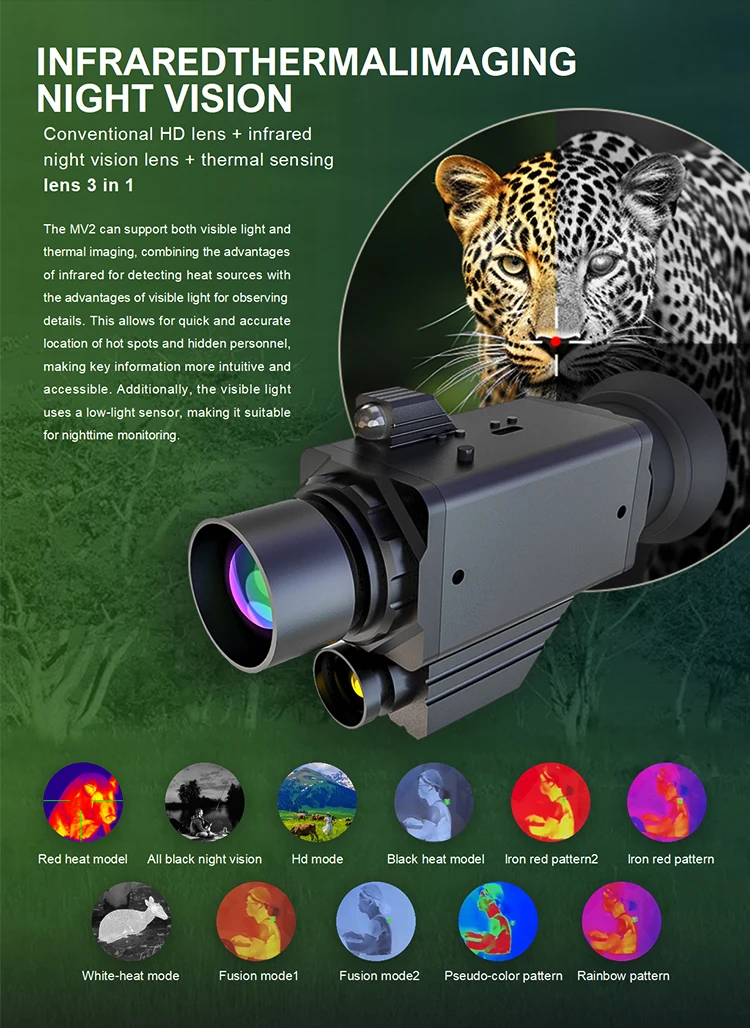Monokular termowizyjny 7X HD z noktowizorem na podczerwień - Zaawansowane lornetki termowizyjne z noktowizorem