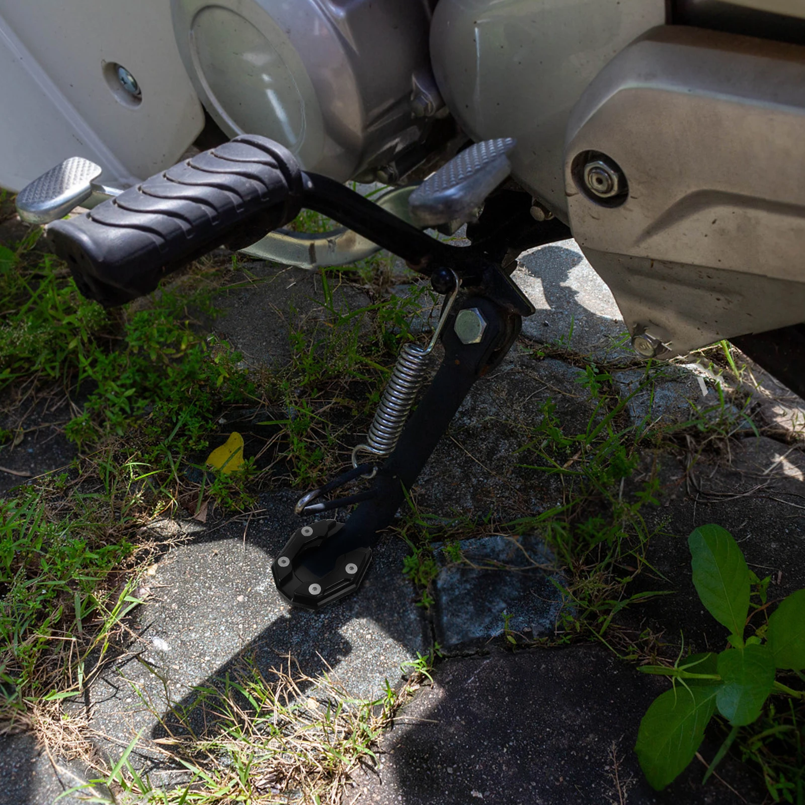 

Aluminum Alloy Motorcycle Kickst Extension Pad Electric Vehicle Foot Support Base Side St Enlarger Plate Anti Slip Accessory
