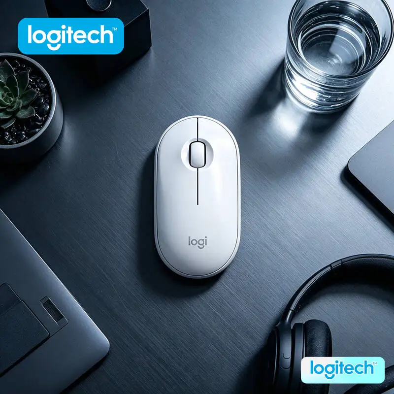 Logitech M350 Portable Pebble Mouse - Ultra-Thin, Quiet Clicks, 77g Light, Recycled Plastic, Eco-Conscious Users Choice