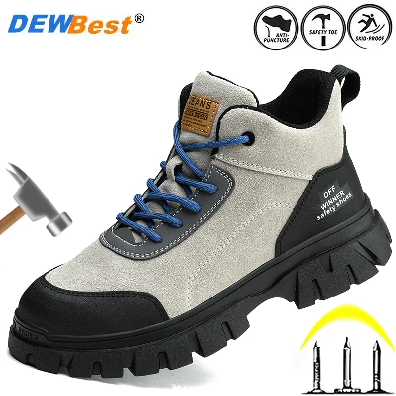 Insulation shoes suede welding anti-scald shoes plastic steel toe anti-smash anti-puncture lightweight work shoes safety shoes