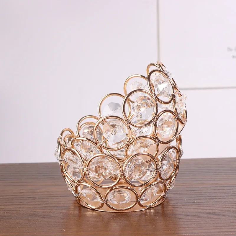 1 قطعة حوامل شموع كريستال Tealight واضح شمعدان صغير الجدول محور الزفاف مهرجان عيد ميلاد ديكورات المنزل #5