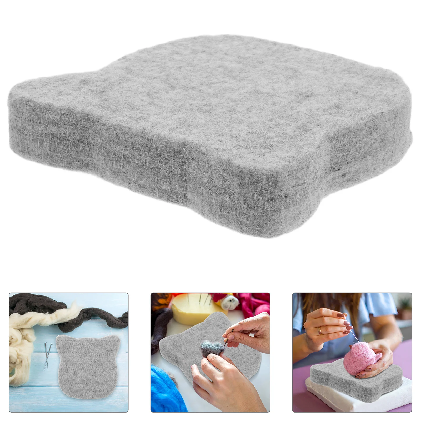 1개 15X15X3Cm 양모 니들링 패드 두꺼운 펠트 블록 DIY 니들 펠팅 프로젝트 공예 용품 천연 양모 펠팅 매트