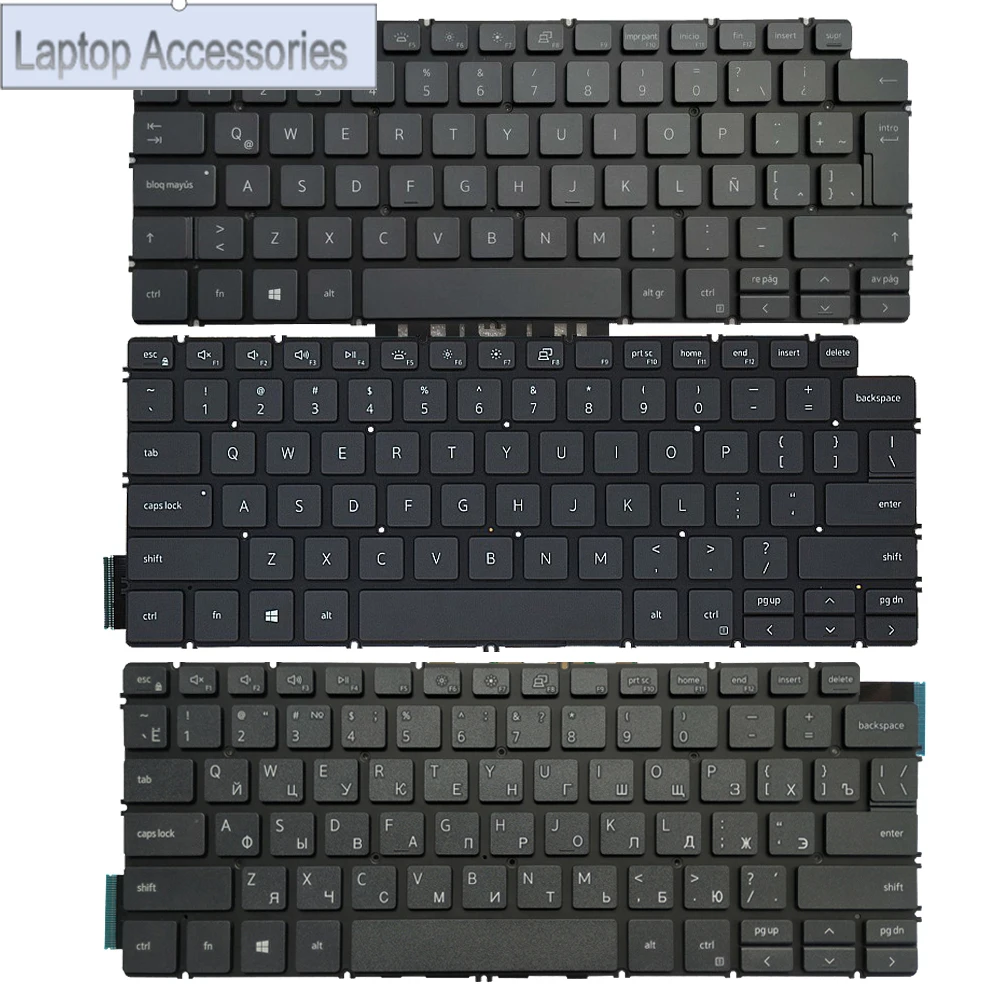 

Латинская/США/Русская клавиатура для Dell Inspiron 13 5390 5391 7390 7391 14 5493 5498 7490 7491 5490 5494 P42E P83F Latitude 3301 3410
