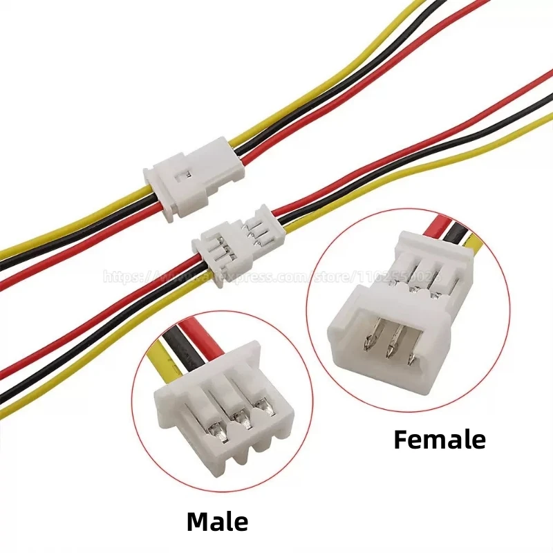 10PCS Jst Wire Cable Connector JST 1.25mm Micro Male Female Connector Jack Plug Connectors 15CM 2P 3P 4P 5P 6Pin 15CM 150MM