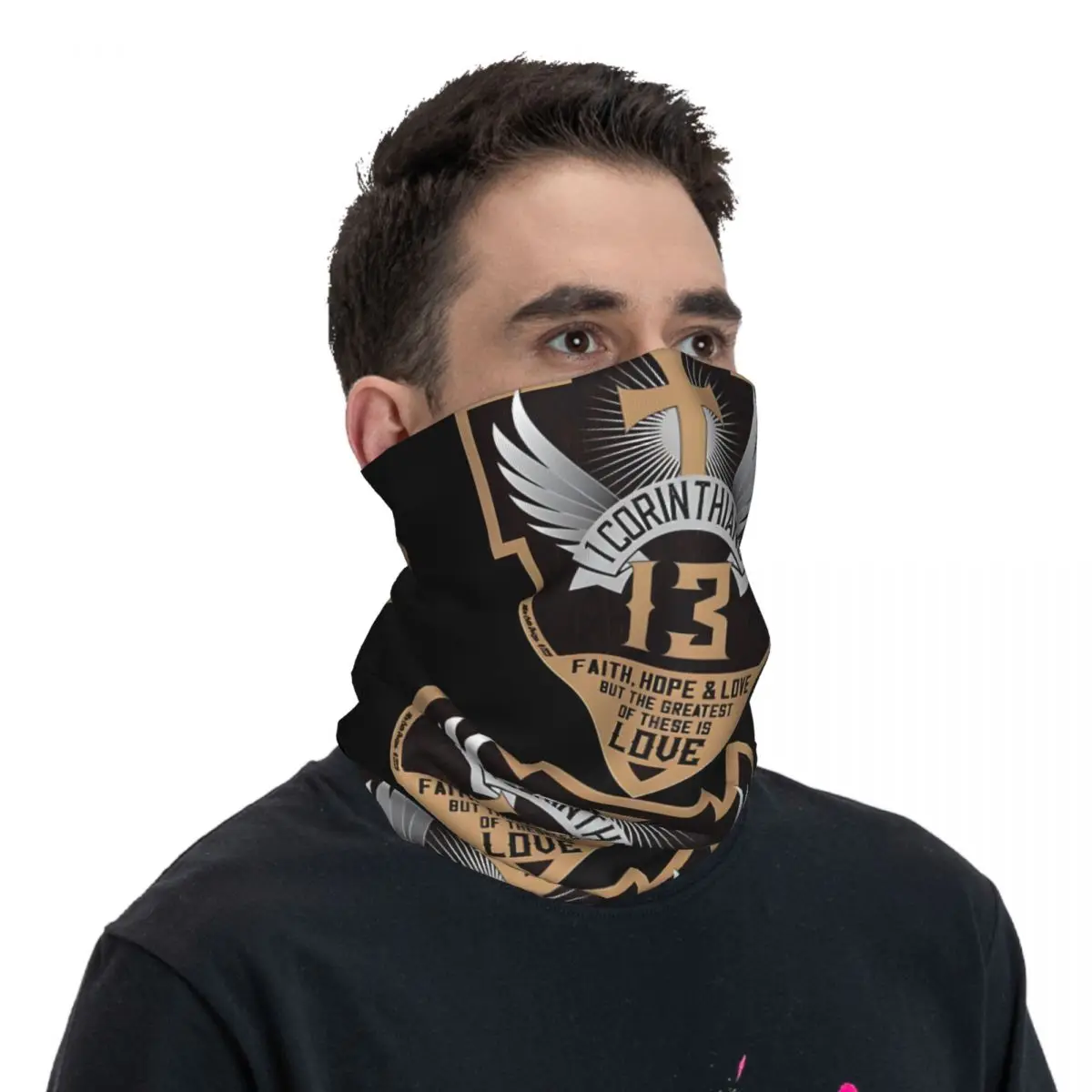 Bandana unisexe de style motard pour adultes, écharpe pour le visage corinthiens, col croisé, club de moto, randonnée, hiver