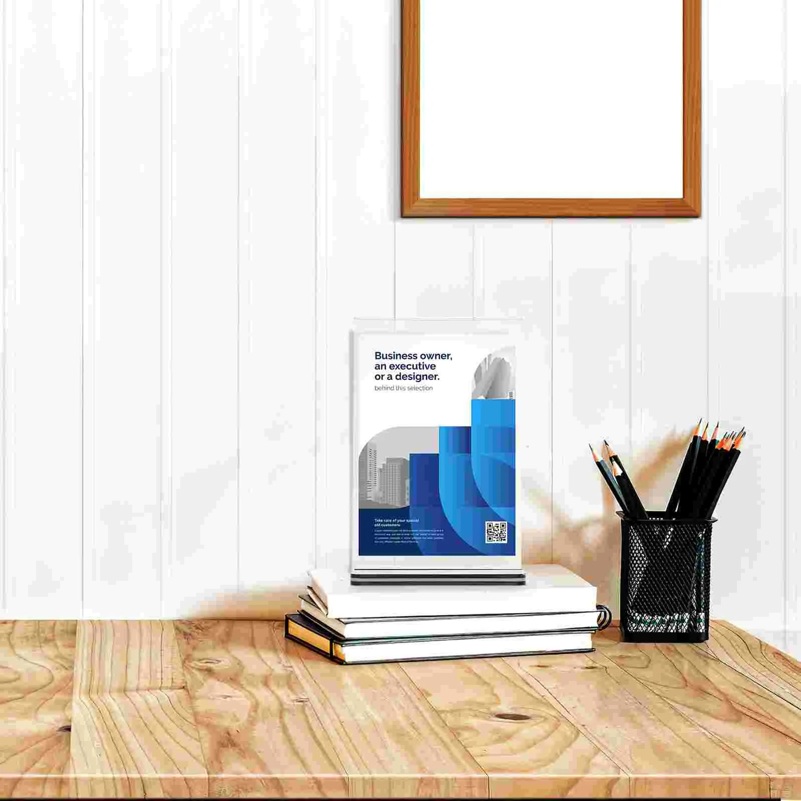 3 Pcs Logo Display Stand Menu Show Rack Restaurant Holder Picture Holders for Tables Bracket Acrylic