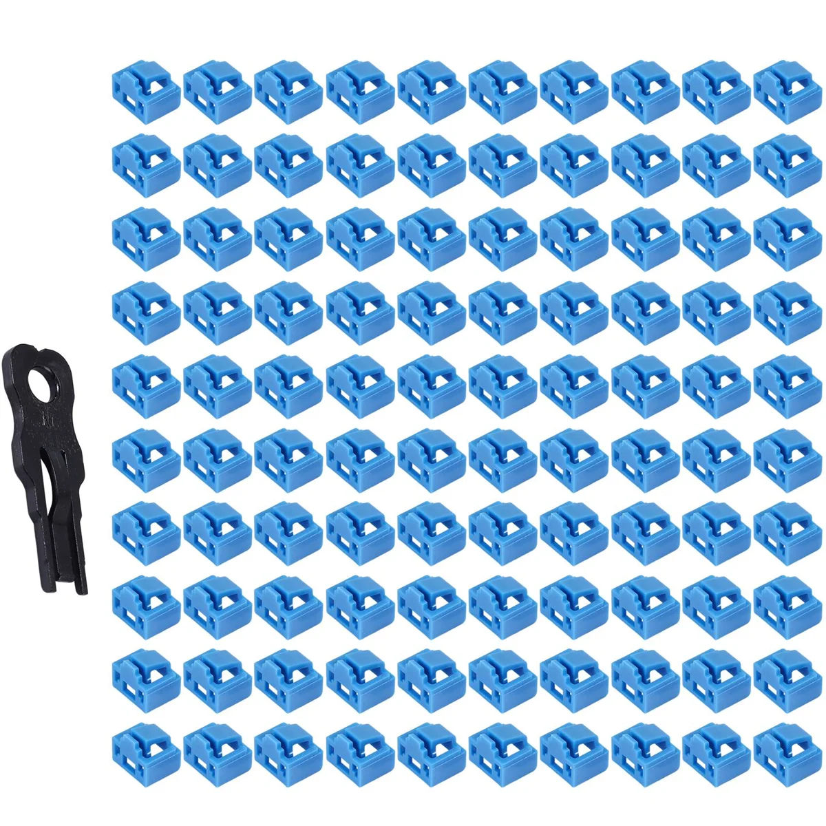 Anti Dust Cover para Ethernet LAN, Plug Cap, Blockout Protector, Proprietário Bloqueio e Chave, Blue Porta RJ45, 100PCs